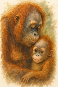 El tierno abrazo de un orangután de Natalie Bruns