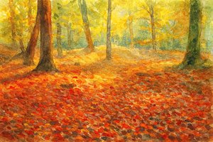 Bosque otoñal dorado de Natalie Bruns