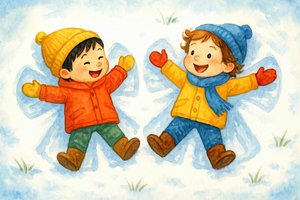Ángeles de nieve felices de Natalie Bruns