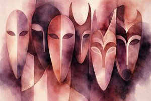 Misteriosas máscaras en acuarela de Natalie Bruns