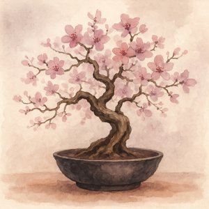 Bonsái de cerezo rosa de Natalie Bruns