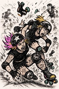 Accidente en una carrera de roller derby de Natalie Bruns