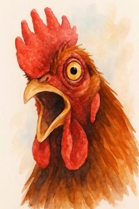 Retrato de un gallo que grita de Natalie Bruns