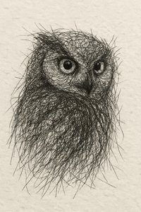 La mirada del búho garabateado de Natalie Bruns