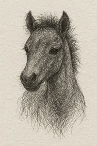 Retrato de un potro peludo de Natalie Bruns