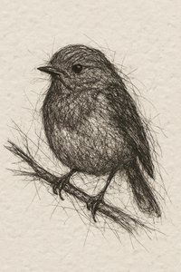 Boceto de un pájaro pequeño de Natalie Bruns