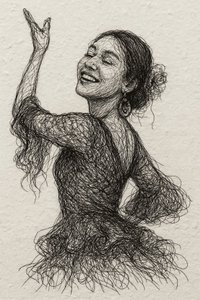 Bailarina de flamenco sonriente de Natalie Bruns