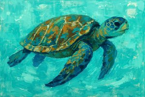 Tortuga marina nadando de Natalie Bruns