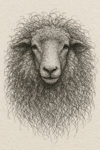 Oveja de lana con textura de Natalie Bruns
