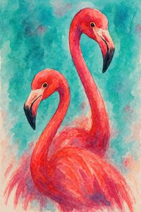 Flamencos rosas tropicales de Natalie Bruns