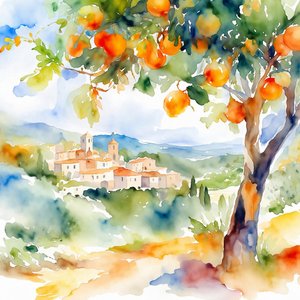 Pueblo de los naranjos de la Toscana de Natalie Bruns