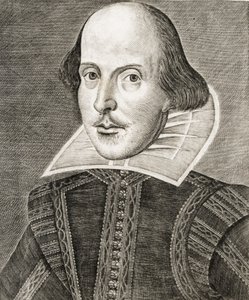 Retrato de William Shakespeare en el frontispicio de Comedias, historias y tragedias i... de Nathan Benn