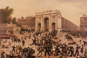 Disturbios por el sufragio masculino en Hyde Park, 1866 de Nathan Hughes