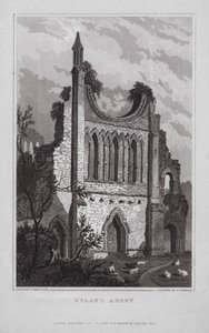 Abadía de Byland (grabado) de Nathaniel (after) Whittock