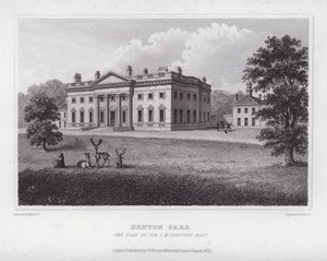Parque Denton, la Residencia de Sir C H Ibbotson (grabado) de Nathaniel (after) Whittock