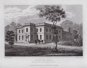 Farnley Hall, la residencia de Walter Fawks (grabado) de Nathaniel (after) Whittock