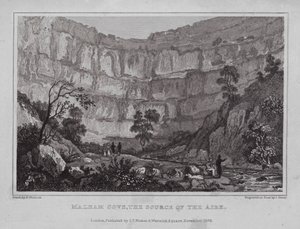 Malham Cove, la fuente del Aire (grabado)