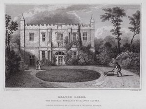 Malton Lodge, la entrada original al castillo de Malton de Nathaniel (after) Whittock
