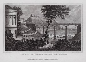 El museo y el nuevo puente, Scarborough (grabado)