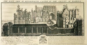 Vista este del castillo de Kenilworth en el condado de Warwick de Nathaniel Buck