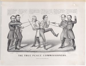 Los verdaderos comisionados de paz, 1865 de Currier and Ives