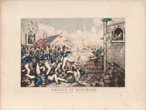 Batalla de Monterey / Los estadounidenses se abren camino hacia la plaza principal, 23 de septiembre de 1846 de Nathaniel Currier