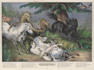 Mazeppa: Plato 3 del juego de Cuatro (4) Platos (Rodeados de Caballos Salvajes)