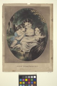 The Playmates (litografía coloreada a mano) de Nathaniel Currier