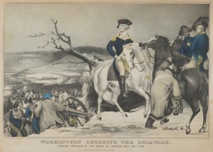 Washington cruzando el Delaware - La noche anterior a la batalla de Trenton, 25 de diciembre, 1847 de Nathaniel Currier