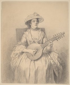 Mujer tocando una cítara de Nathaniel Dance-Holland