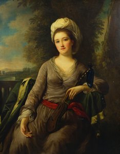 Retrato de una dama, se cree que es la Sra. Wells de Nathaniel Dance Holland