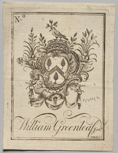 Exlibris: Escudo de Armas con William Greenleaf Jun.r inscrito