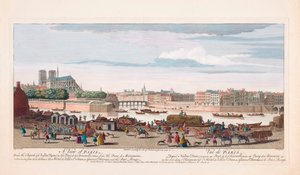 Vista de París, Francia, siglo XVIII (grabado)