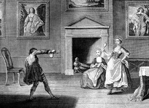 Raqueta y volante, 1743
