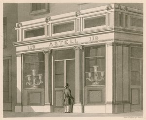 Fachada de tienda para Astell, Bodega de Vinos y Licores, Grafton Street, Tottenham Court Road