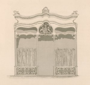 Frente de tienda en el estilo francés Luis XIV para Messrs Sangster, Comerciantes de Paraguas y Bastones, Regent Street, Londres