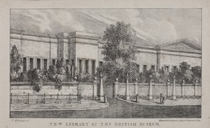 Vista de la nueva biblioteca en el Museo Británico, c.1830 de Nathaniel Whittock
