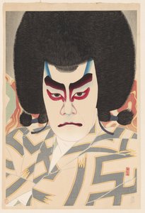 Ichikawa Sadanji como Narukami 36 retratos de actores en diferentes roles (título de la serie)