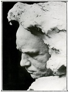 Perfil de Ludwig van Beethoven (1770-1827), detalle de un busto de bronce