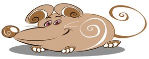 Ratón Marrón Rizado - dibujo animado de Neale Osborne