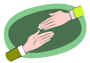 Manos que ayudan - ilustración de alegoría empresarial