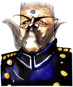 Caricatura en color de Paul von Hindenburg - General y Presidente Alemán nacido en Polonia (1847-1934) de Neale Osborne