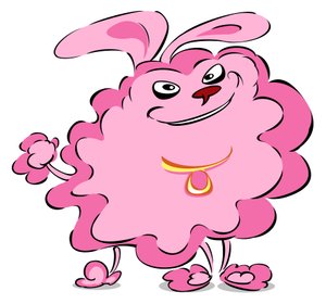 Pompom Poodle - caricatura de Neale Osborne