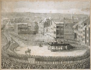 Ejecución de los señores rebeldes en 1745, Tower Hill, Londres, siglo XVIII de Neele and Stockley