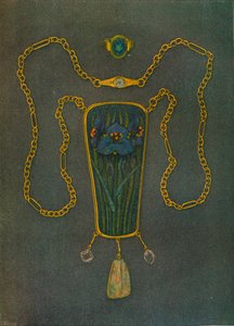 Un Collar en Oro, Esmalte y Piedras Preciosas, c1901 de Nelson Ethelred Dawson