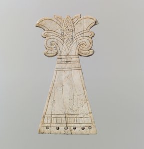 Frontal de caballo incisa tallada en forma de árbol de palmeta voluta floreciente, siglo IX-VIII a.C. de Neo Assyrian
