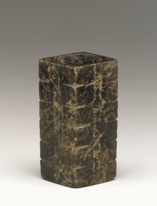 Tubo alto (cong) región del Lago Tai, cultura Liangzhu, 3300-2250 a.C. de Neolithic Period Chinese School