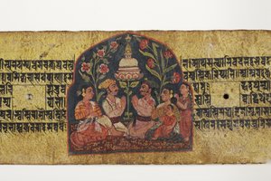 Adoración de una estupa de Nepalese School