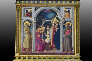 Anunciación entre los santos Francisco y Jerónimo (pintura sobre tabla) de Neri di Bicci