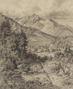 Alpenlandschaft mit Staffage
